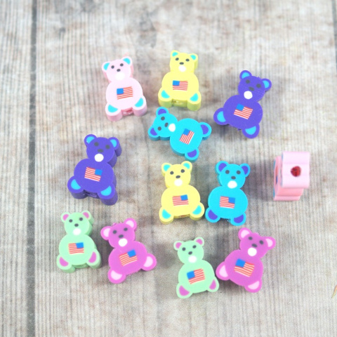 KORALIKI FIMO MIŚ MIX 15 szt. KORALIKI FIMO MIŚ MIX 15 szt.