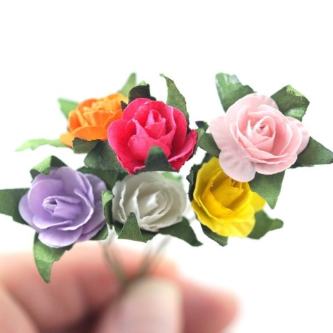 MINI KWIATEK PAPIEROWY ŻÓŁTA RÓŻA 5 szt. MINI KWIATEK PAPIEROWY ŻÓŁTA RÓŻA 5 szt.