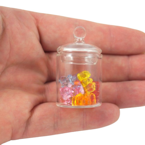 MINI SZKLANY SŁOICZEK NA SŁODYCZE Z ŻELKAMI MINI SZKLANY SŁOICZEK NA SŁODYCZE Z ŻELKAMI