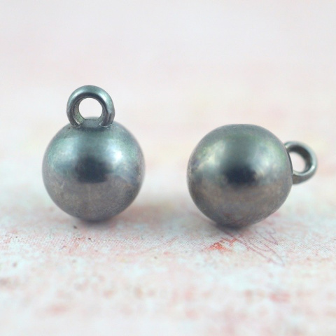ZAWIESZKA KORALIK SREBRNO CZARNY 10 mm 6 szt. ZAWIESZKA KORALIK SREBRNO CZARNY 10 mm 6 szt.