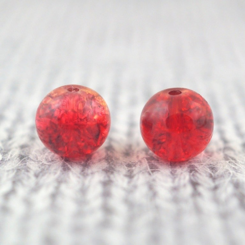 KORALIKI PĘKNIĘTE SZKŁO CZERWONO POMARAŃCZOWE 10 mm 7szt KORALIKI PĘKNIĘTE SZKŁO CZERWONO POMARAŃCZOWE 10 mm 7szt