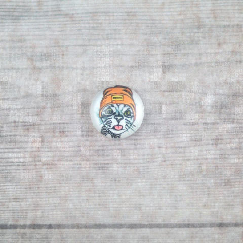 KABOSZON SZKLANY KOT W CZAPCE 12 mm. KABOSZON SZKLANY KOT W CZAPCE 12 mm.